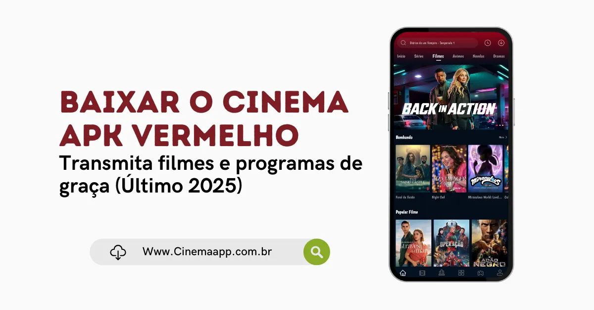 Cinema APK vermelho imagem em destaque